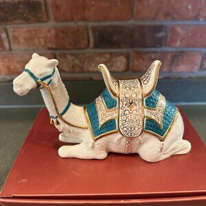 Lenox First Blessing Nativity Kneeling Teal & Gold Camel - Mint with Box